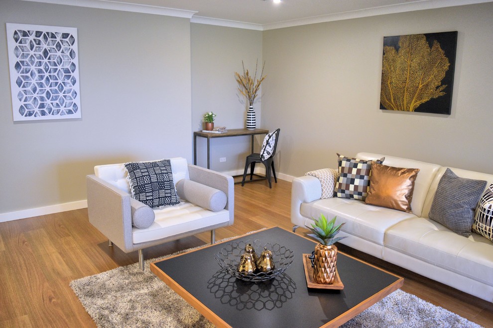 Photo of a contemporary living room in Perth.