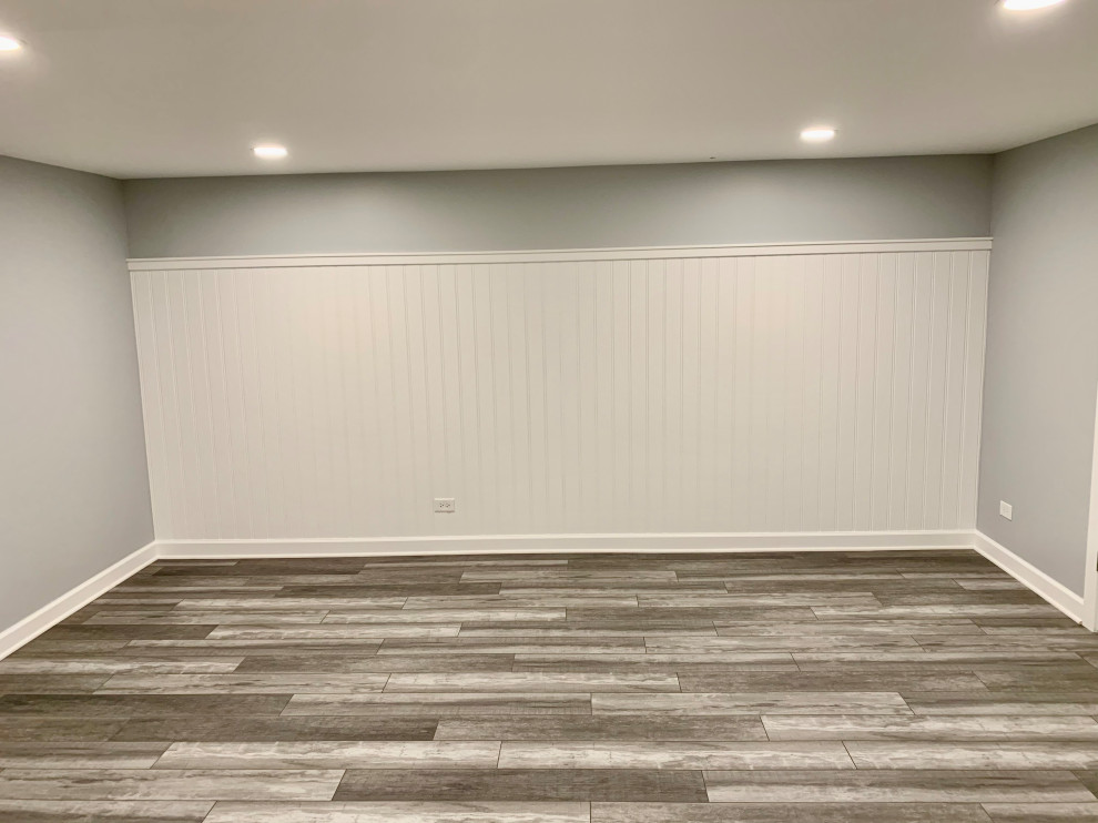 Modern Grey Basement Remodel