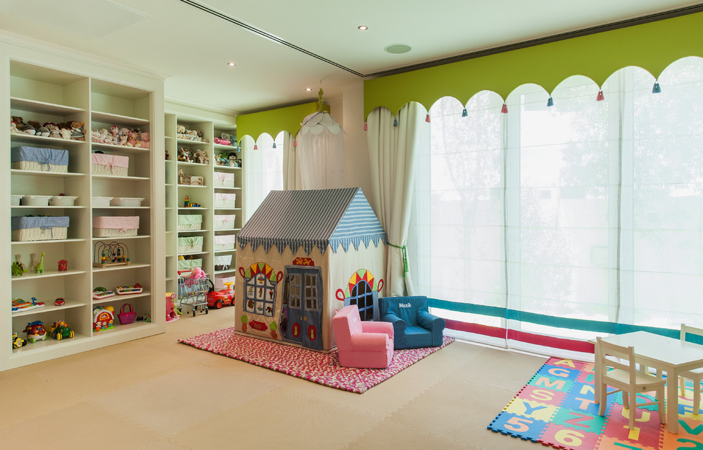 Photo of a transitional kids' room.