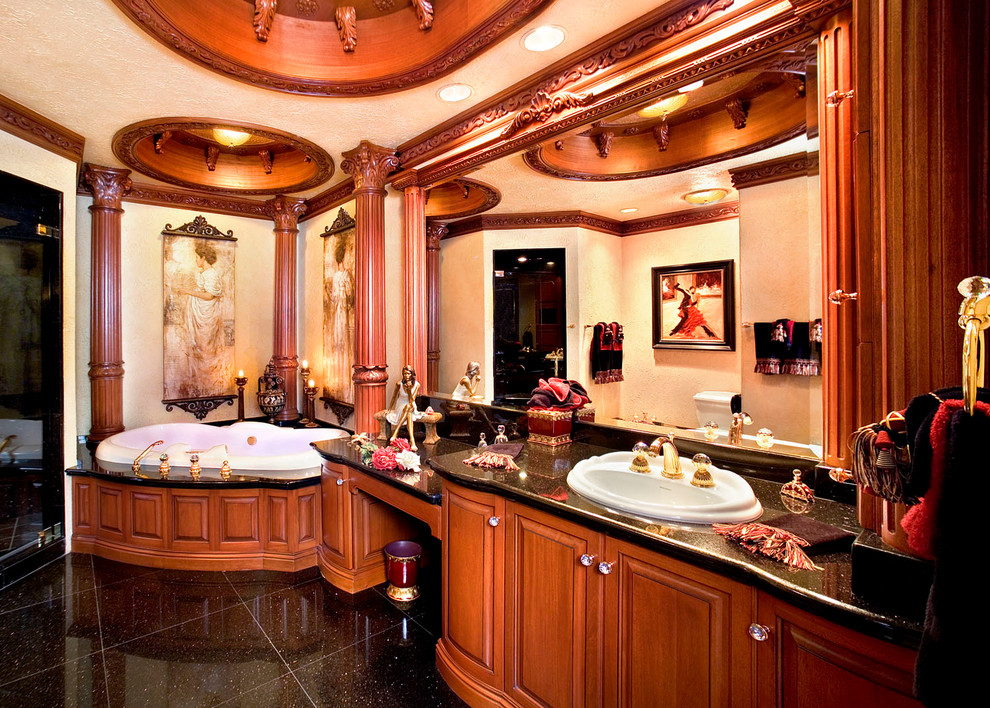 Example of a transitional bathroom design in Miami