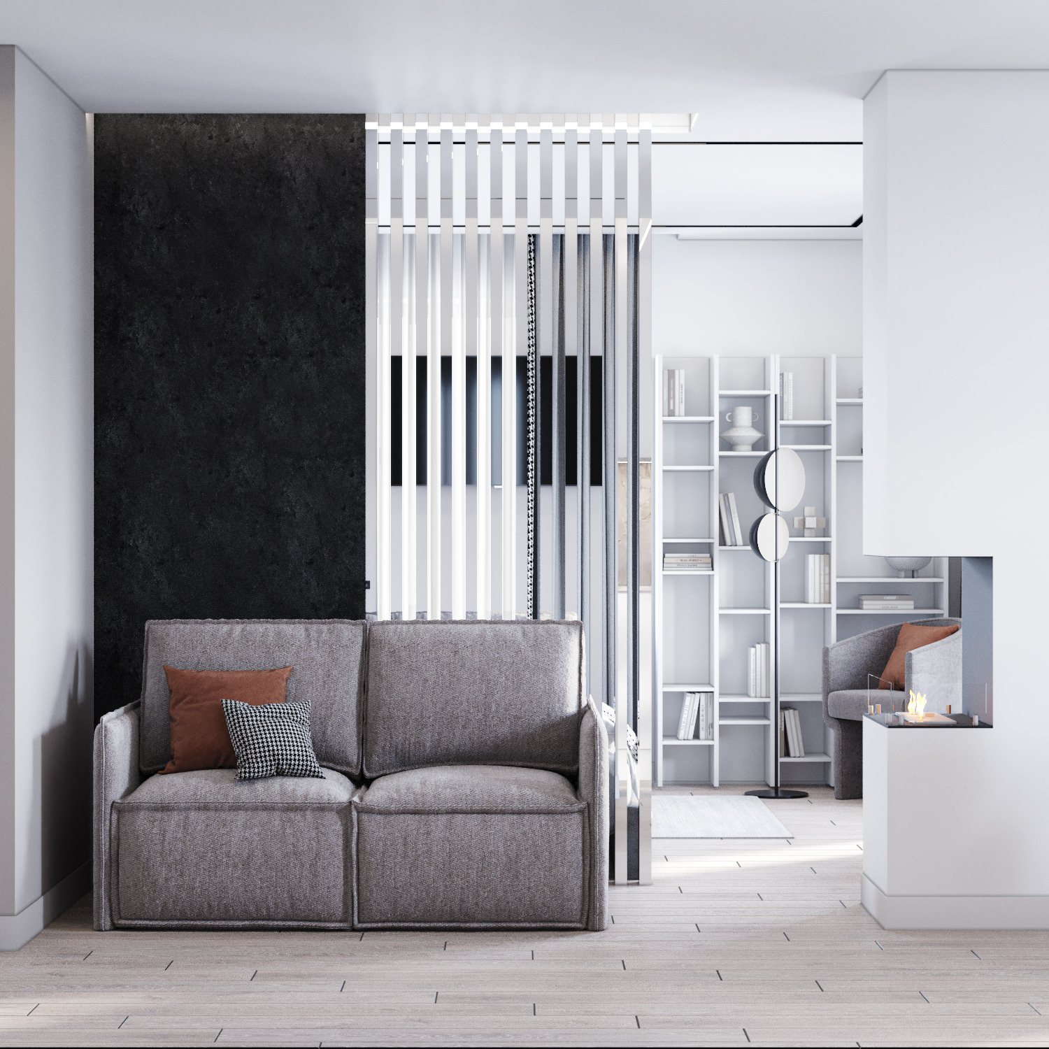 Дизайн  интерьера студии ЖК Аквамарин