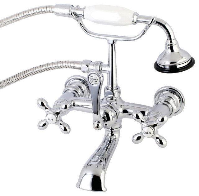 AE558T1 Aqua Vintage 7" Wall Mount Tub Faucet,Hand Shower, Polished ...