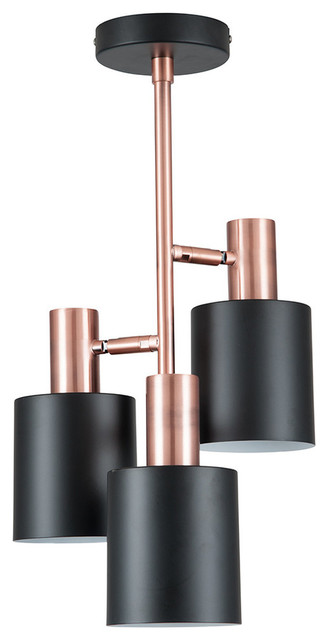 Biba 3-Light Ceiling Light, Antique Copper