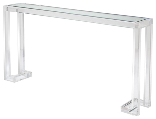 Interlude Home Ava Clear Sofa Table Transitional Console Tables Interlude Home Ava Clear Sofa Table