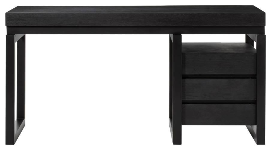 Black Wooden Office Desk Andrew Martin Forbes Transitional Desks