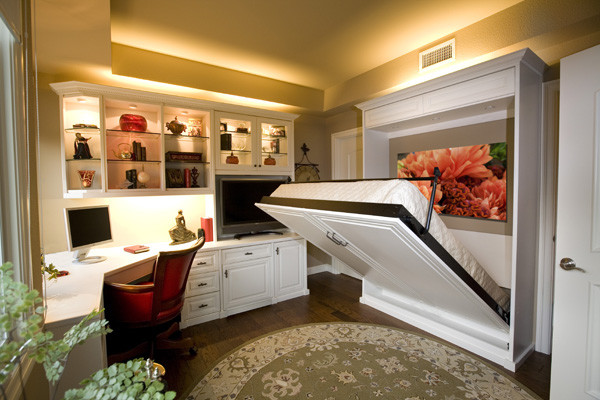 Siena Collection White Home Office With Wall Bed by Valet Custom Cabinets & Clos traditional-home-office