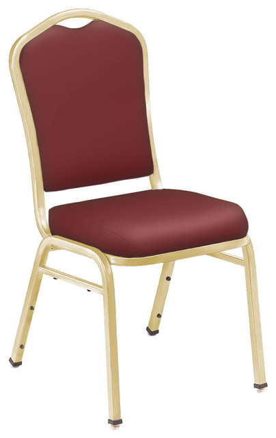 National Public Seating 9300 Silhouette Vinyl Padded Stack Chair in Burgundy