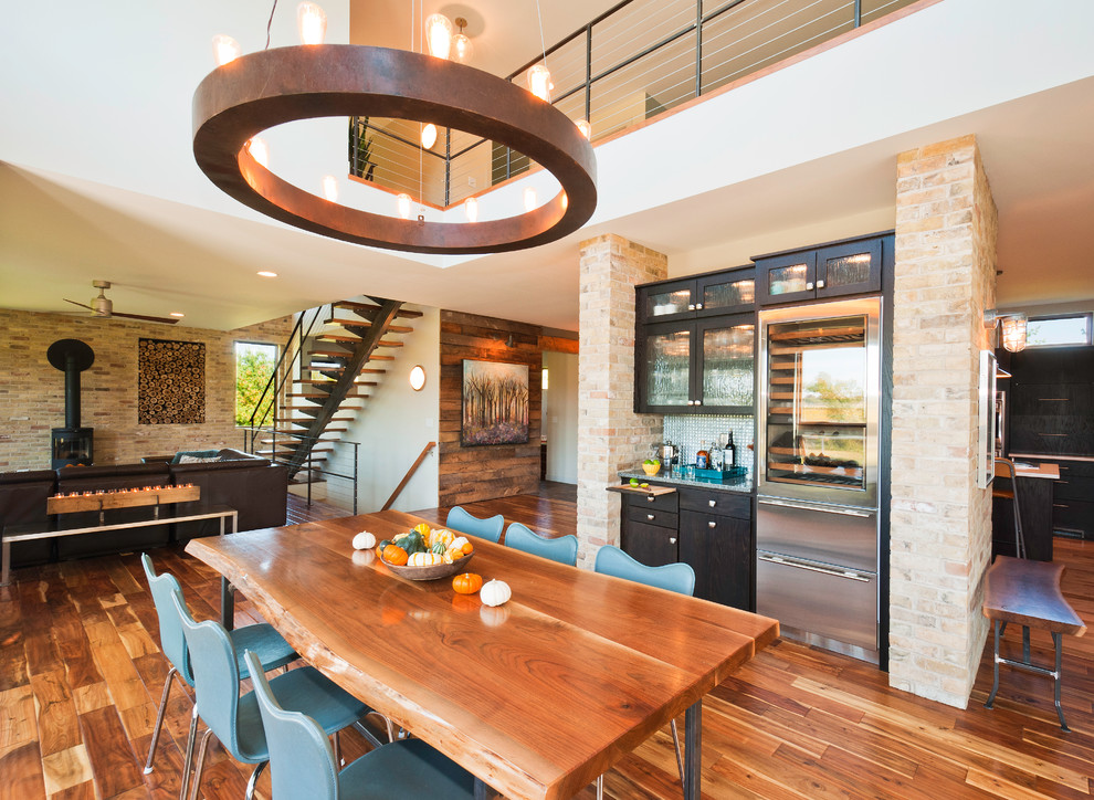 Contemporary open plan dining in Other.