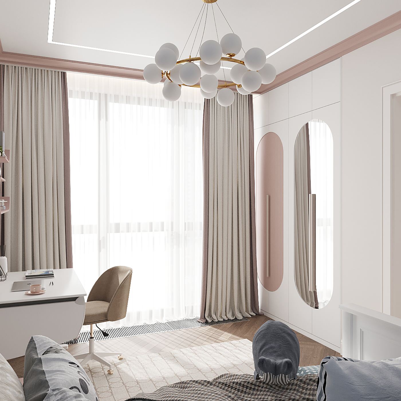 Интерьер в стиле неоклассика в РП ЗАРЕЧЬЕ 103 кв.м.