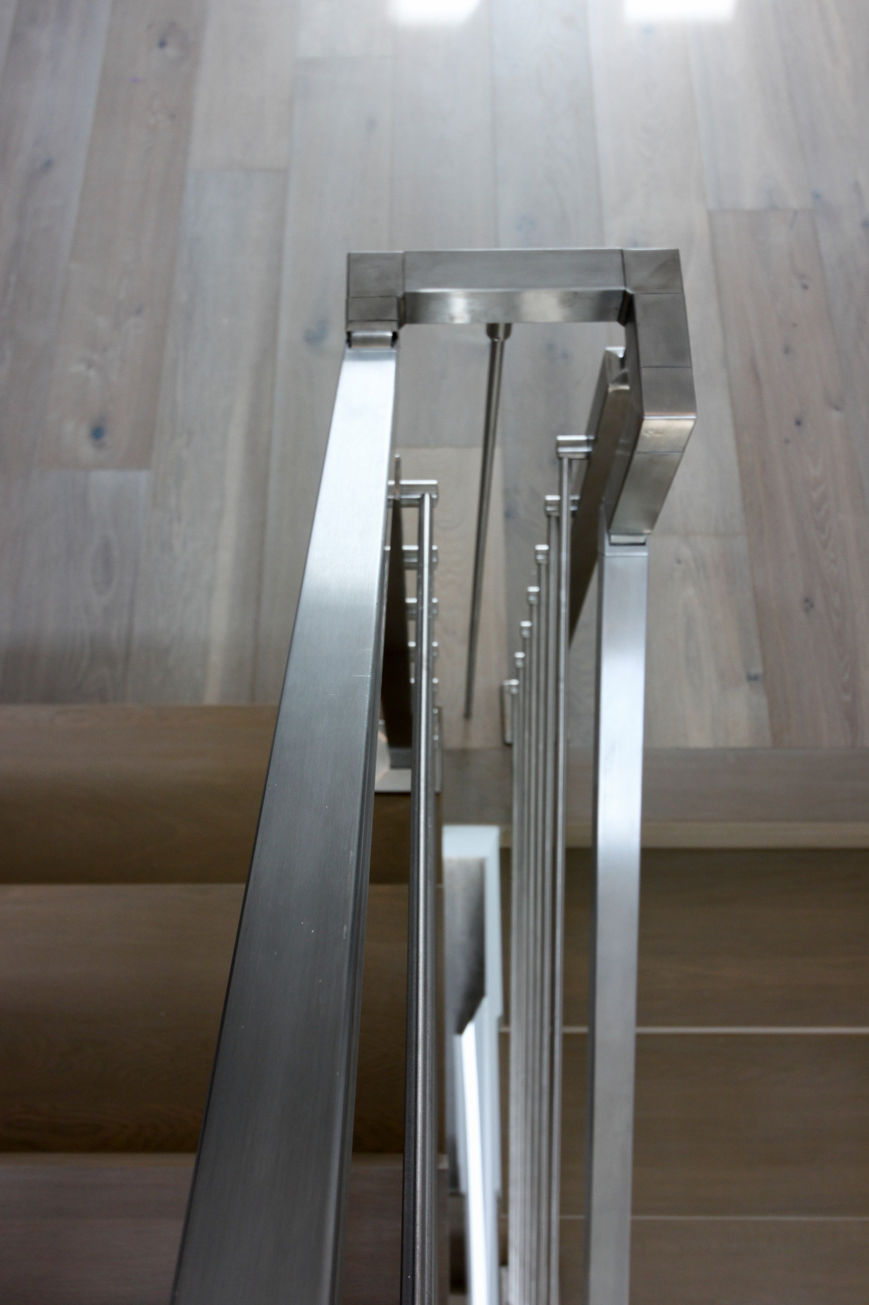 Project #75 | Minimalist White Oak and Stainless Steel Staircase