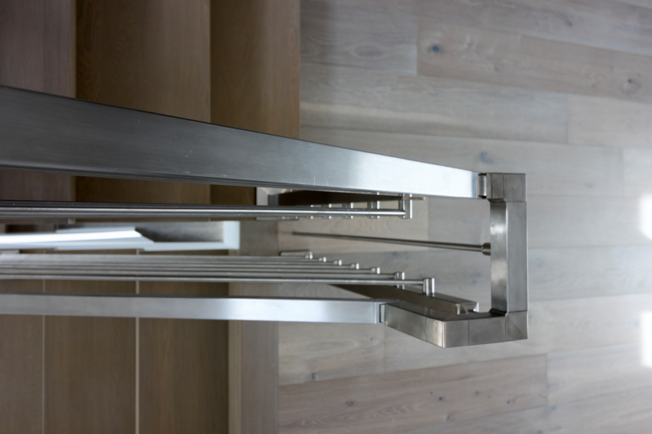 75_Modern Stairway: White O 75_ak & Stainless Steel Balustrade, McLean VA 22101