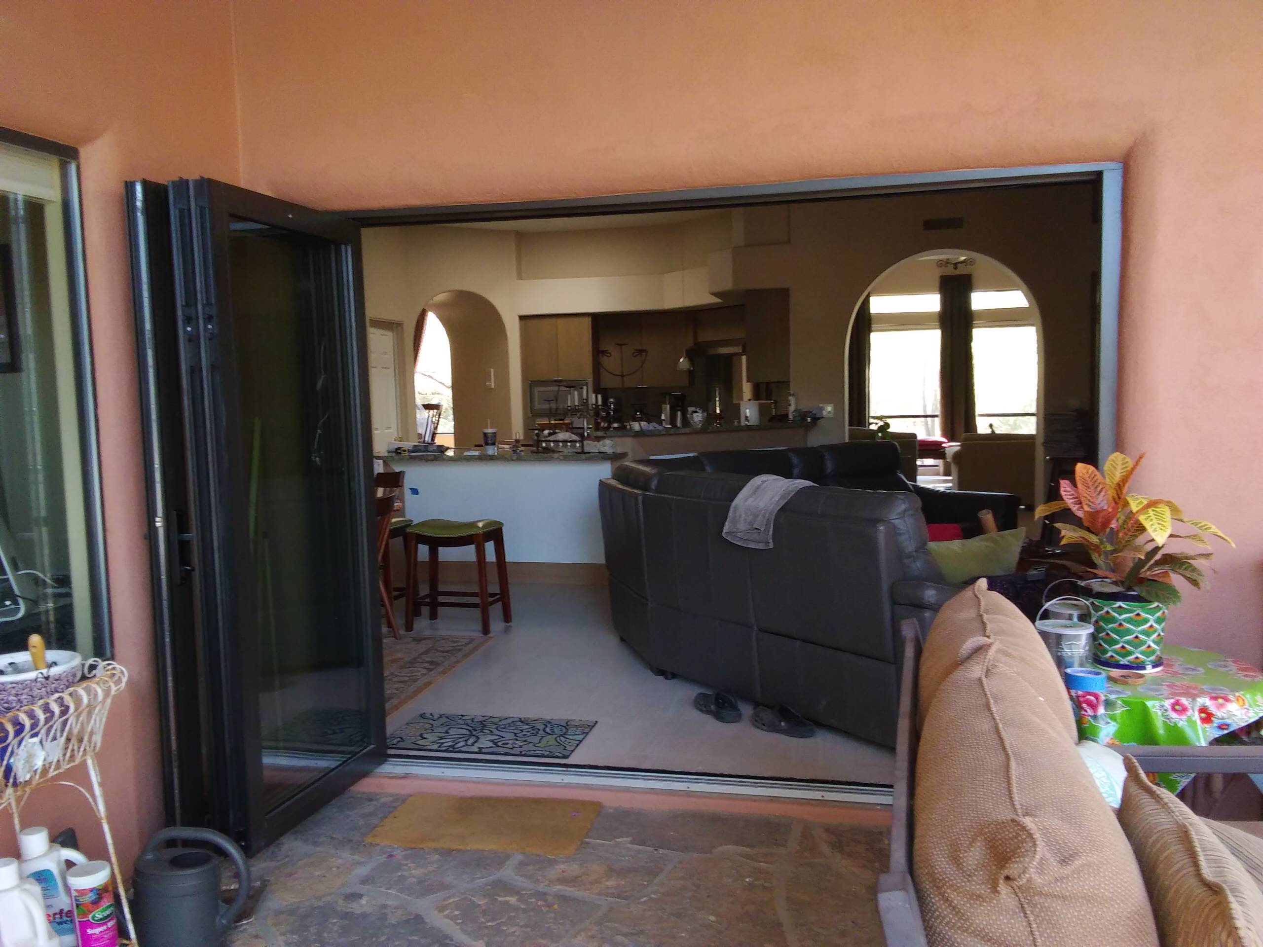 Panoramic Door out to Desert Oasis