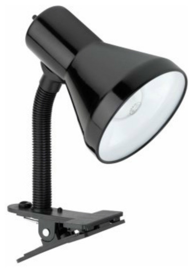 Globe Electric® 12717 Goose Neck Clip Lamp with LED Bulb, 10.25", Black