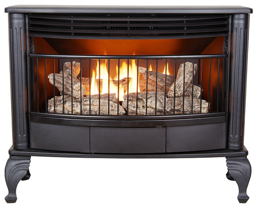 ProCom Ventless Dual Fuel Gas Stove - 25,000 BTU, T-Stat, Black