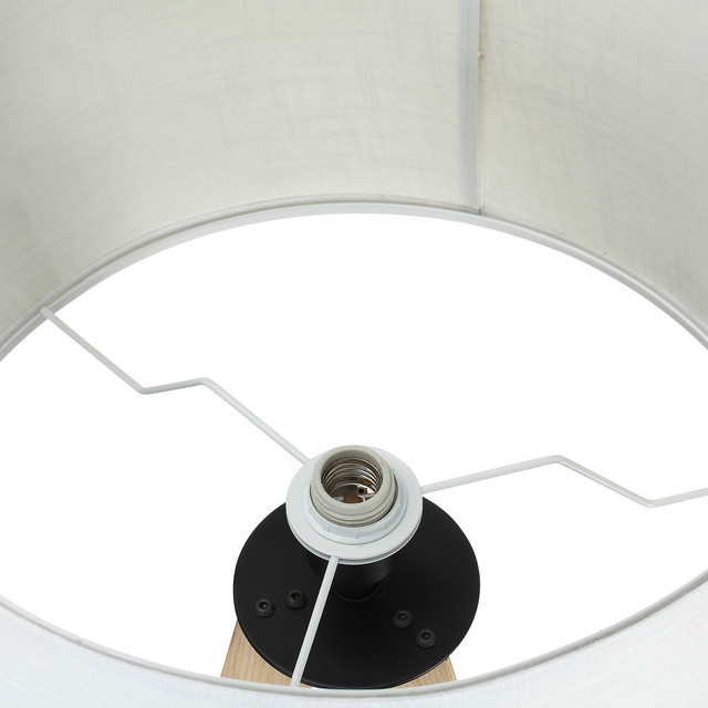 Tagr Maya Tripod Floor Lamp White And Light Oak By Mod