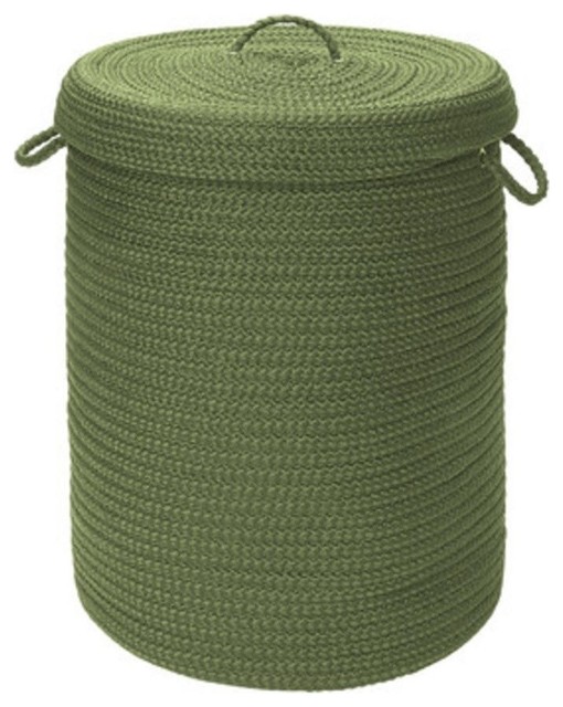 Simply Home Solid Moss Green 16"x16"x24" Hamper With Lid