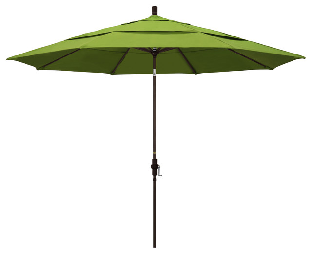 11' Aluminum Umbrella Collar Tilt Bronze, Sunbrella, Macaw