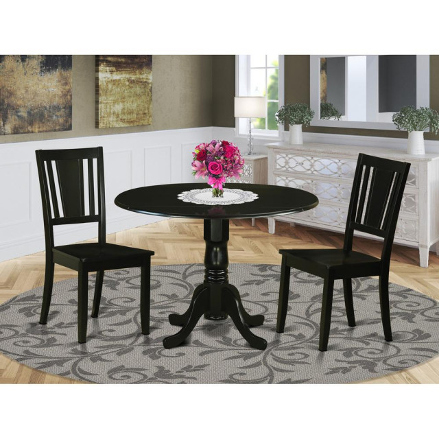 3Piece Table and Chairs Set, Dining Table and 2 Chairs Transitional