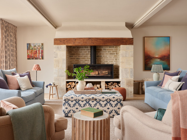 Cotswold barn conversion lantlig-vardagsrum