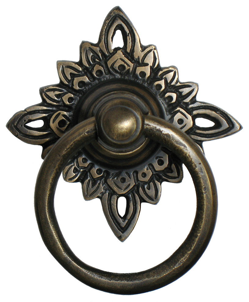 Ring Pull With Carved Filigree Star Backplate, Small, Small
