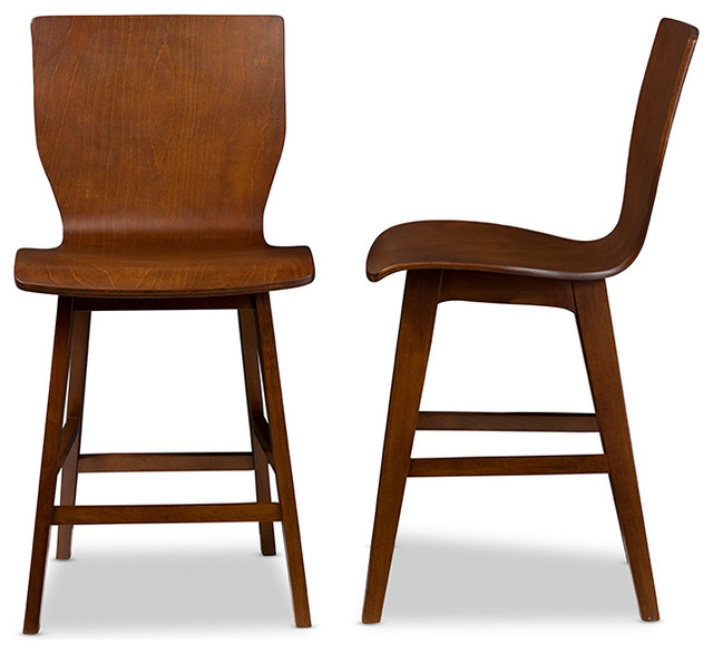 Elsa Bent Wood Counter Stool Walnut Dark Brown Set Of 2 Elsa Bent Wood Counter Stool Walnut Dark Brown Set Of 2