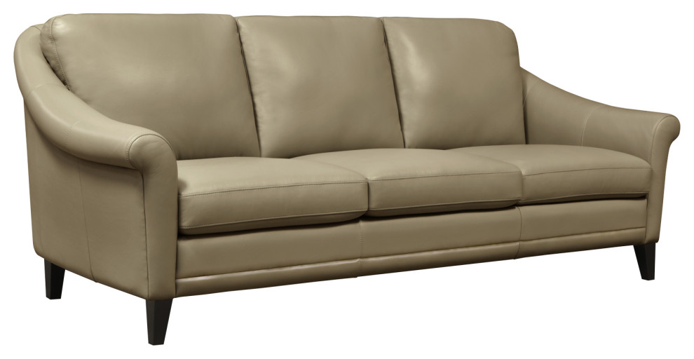 Sienna Genuine Leather Midcentury Modern Sofa - Contemporary - Sofas ...