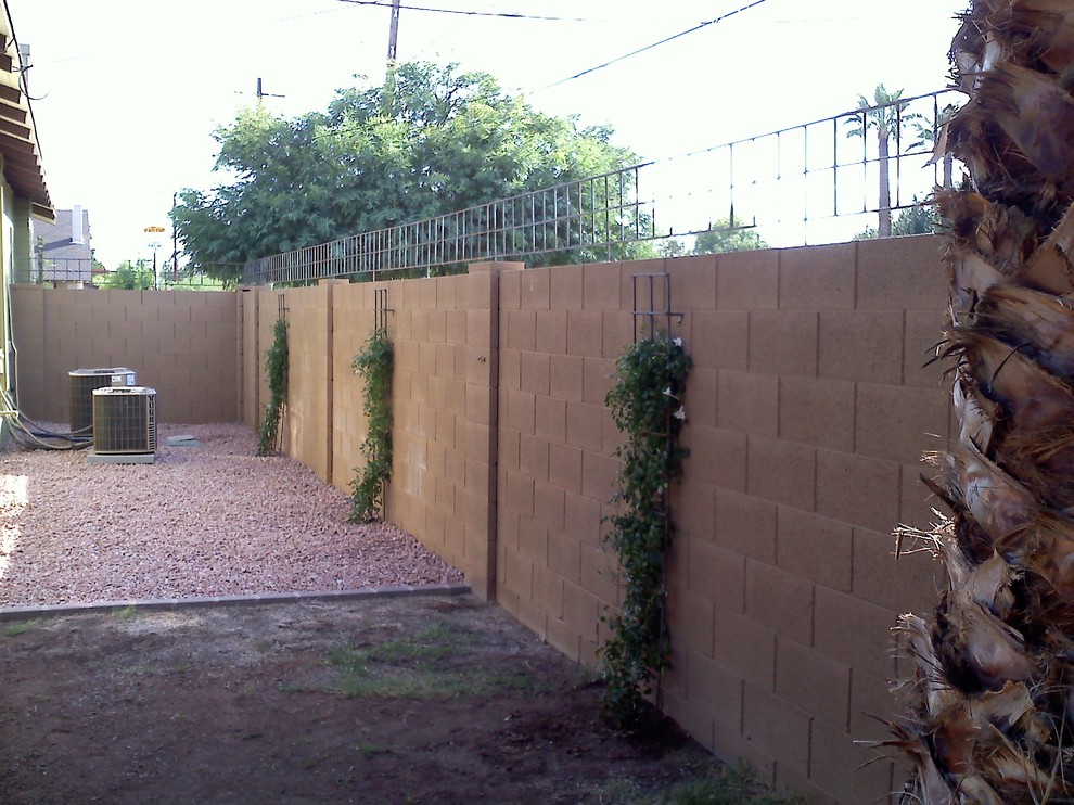 Inspiration for a transitional backyard gravel landscaping in Phoenix.