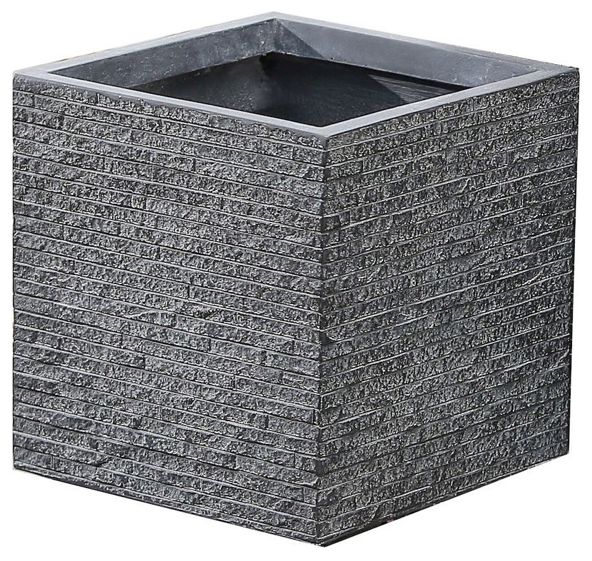 Stone Finish Square Planter Transitional Outdoor Pots And Planters by BisonOffice Houzz