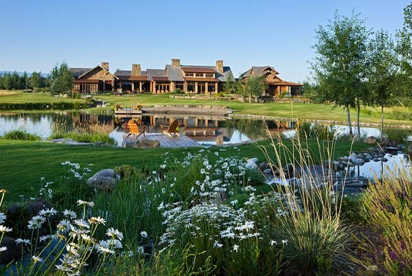 This is an example of a rustic full sun landscaping.