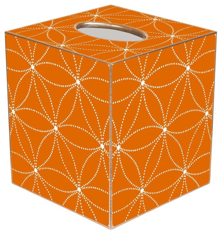 TB2518 Daisy Dot Orange Tissue Box Cover Contemporary Tissue Box