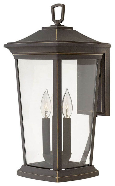 Bromley 3 Light 19" Tall Outdoor Wall Mount Lantern, Oil Rubbed Bronze