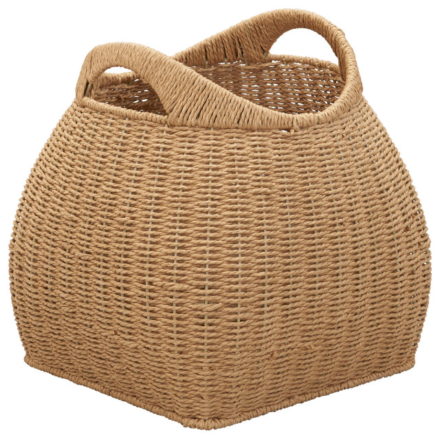 Paper Rope Basket With Handles Beach Style Baskets by Household