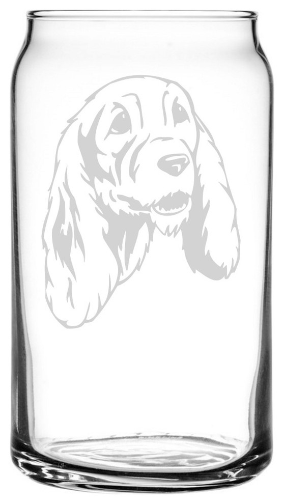 AKC English Cocker Spaniel Dog Laser Etched Glassware Sets Made in USA 