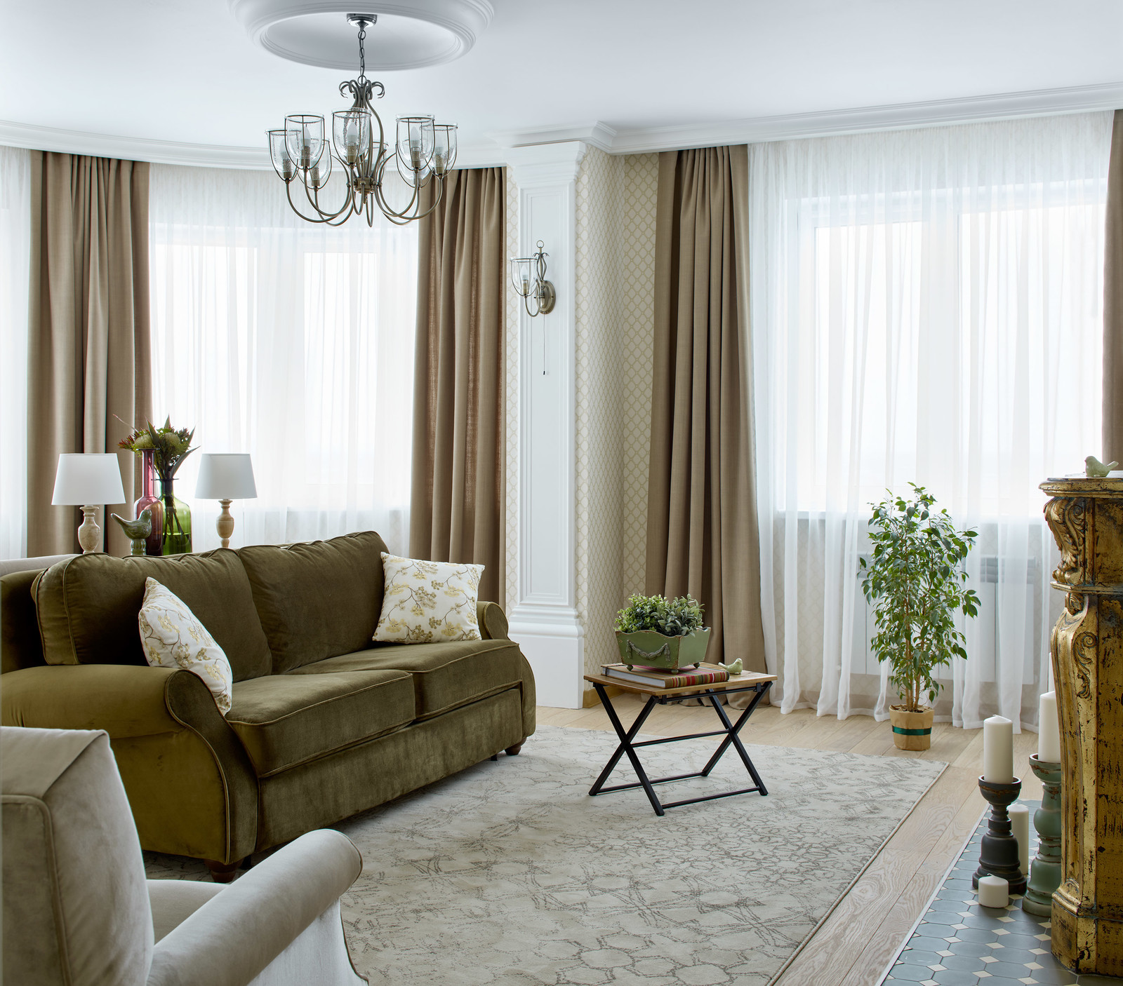 Квартира в нежных лавандовых тонах.