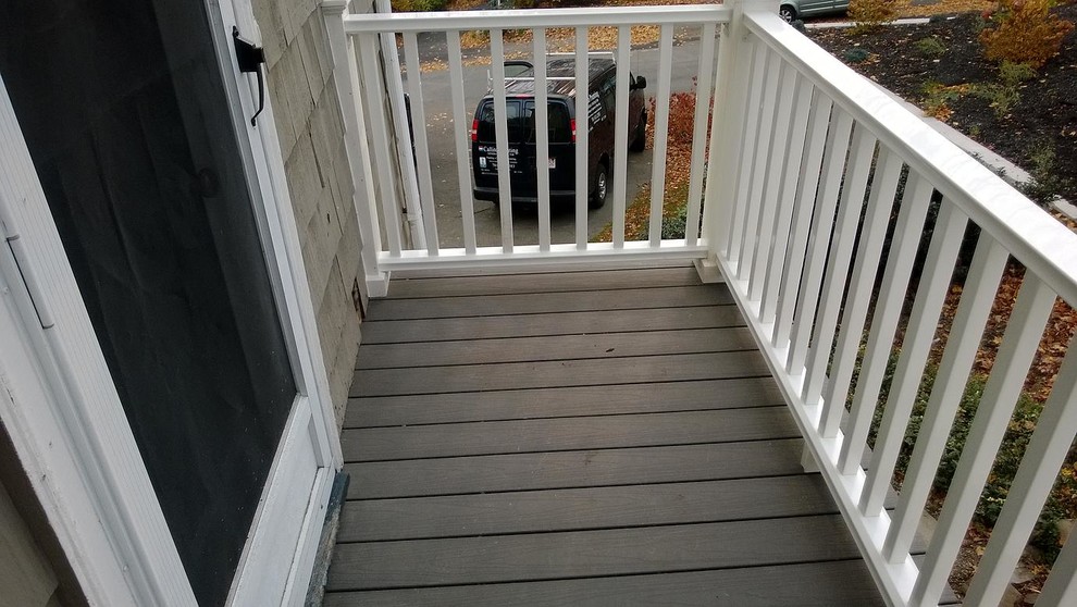 Inspiration for a backyard balcony deck remodel in Boston with no cover