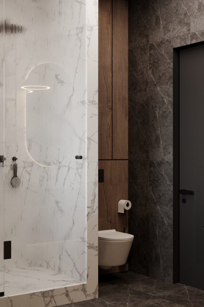 Визуализация кабинета и санузла в коттедже в д. Конохово