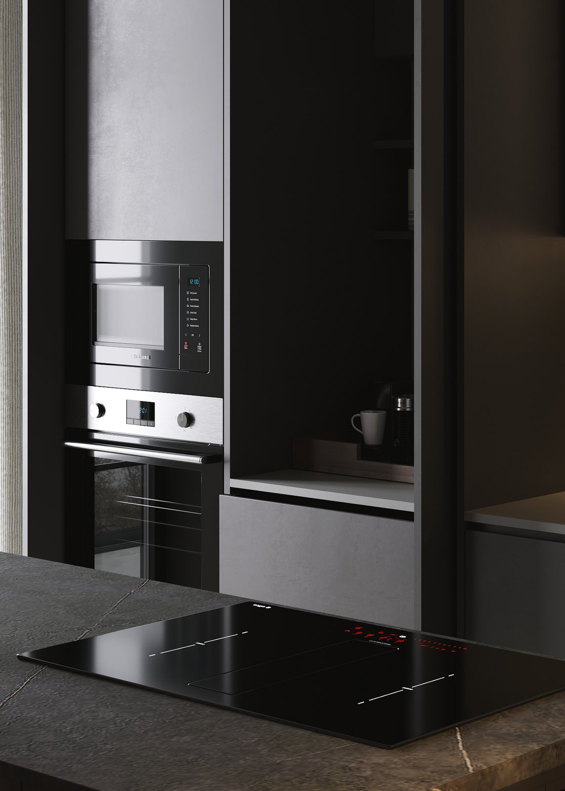 Кухня в большом доме.