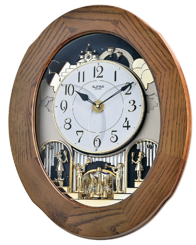 Rhythm Small World Musical Motion Wall Clock, Joyful Essence