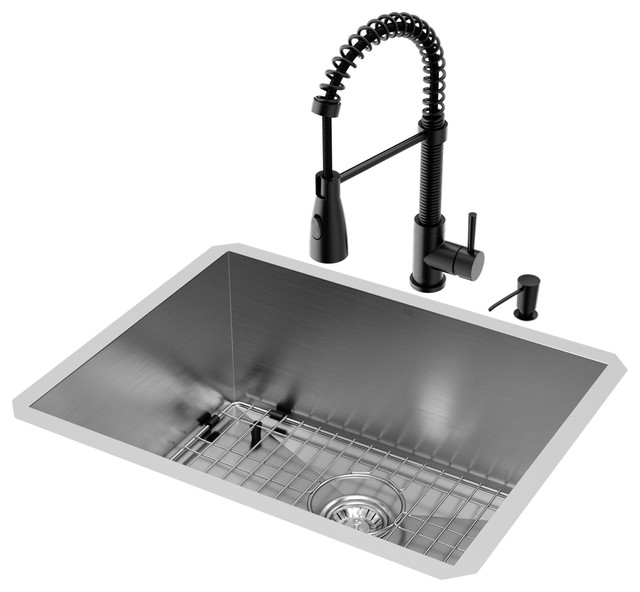 Vigo 23 Stainless Steel Undermount Kitchen Sink With Brant Faucet