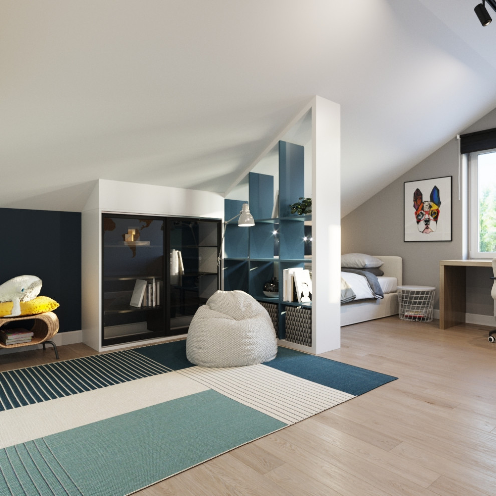 Коттедж с камином, современная классика