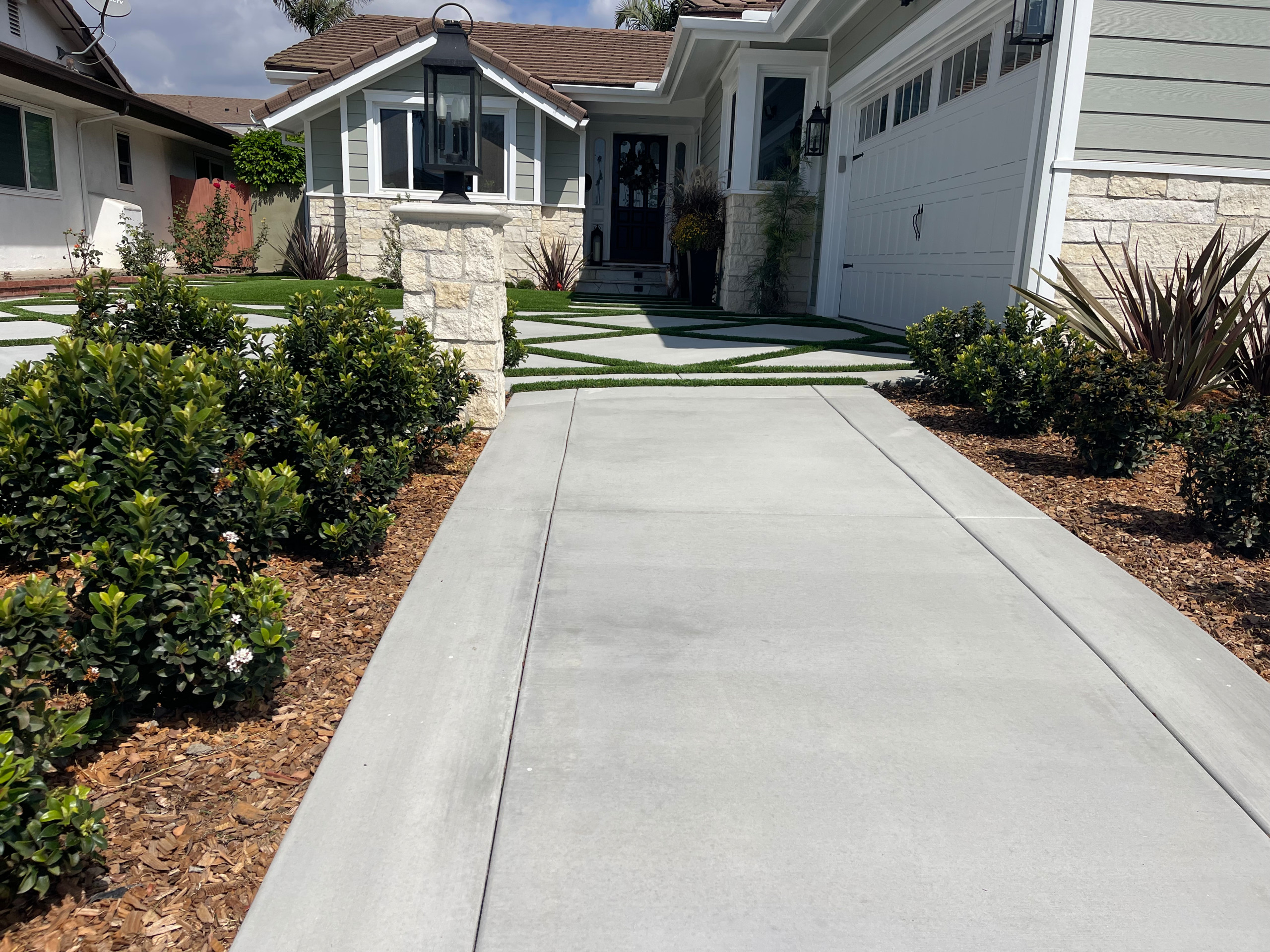Front Yard and Driveway Remodel ValVerde Home - Rueff