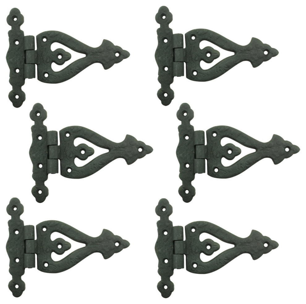 Black Wrought Iron Door Hinge 5 Inch RSF Finish Barn Door Hinges Pack