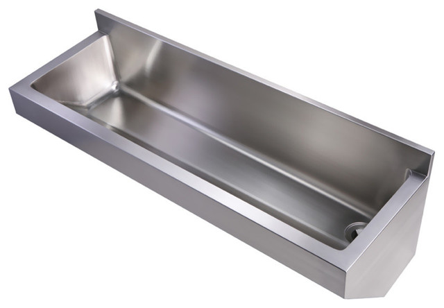 Noah S Collection Brushed Stainless Steel Commercial Wall Hung Sink Contemporary Utility Sinks By Kibasho Houzz - Commercial Wall Hung Stainless Steel Sinks