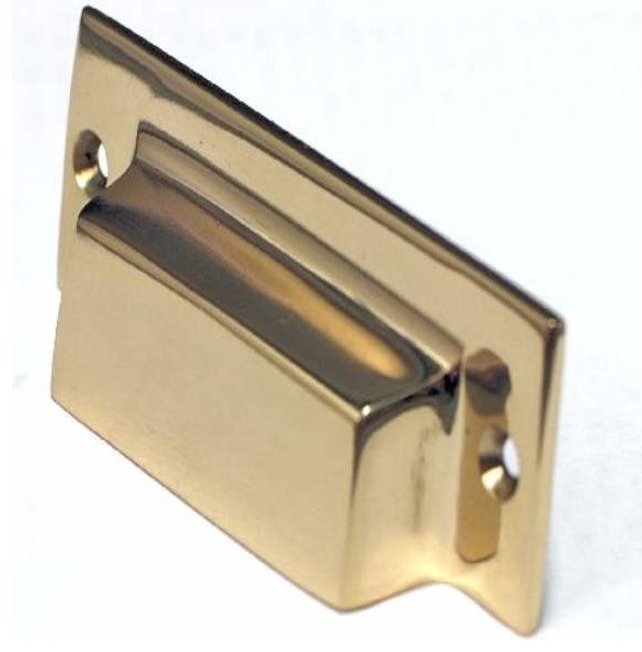 Cal Crystal Mission Bin Pull Polished Brass Collection 3 Inch Cc
