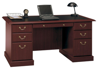 Bush Saratoga Executive Home Office Wood Managers Desk In Bush Saratoga Executive Home Office Wood Managers Desk In Cherry View Your Room Houzz