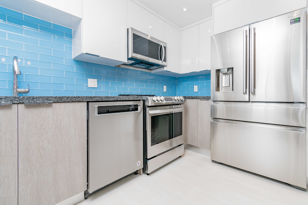 Blue accents on a beach condo