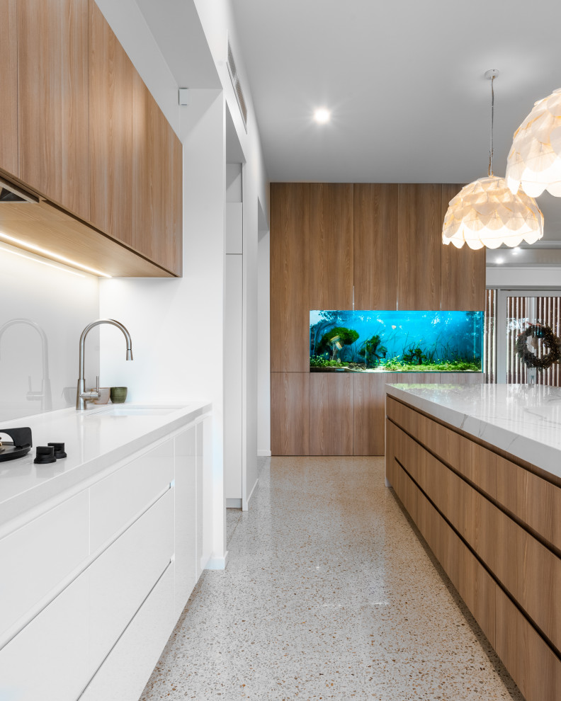 Design ideas for a coastal kitchen in Sunshine Coast.