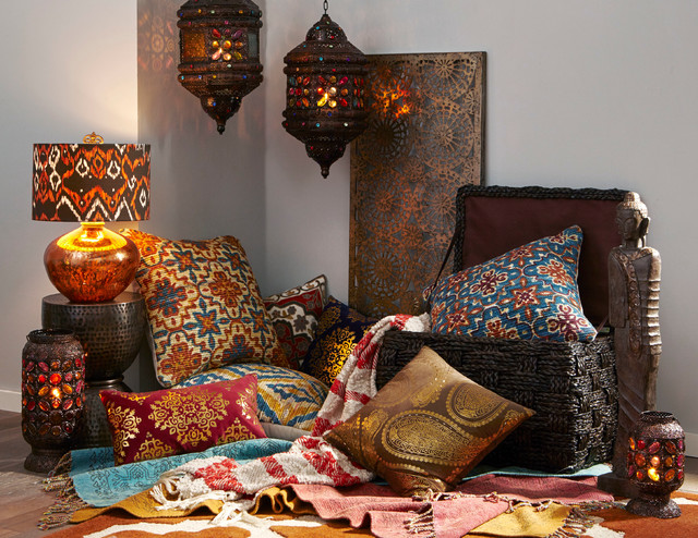 Boho Chic medelhavsstil-vardagsrum