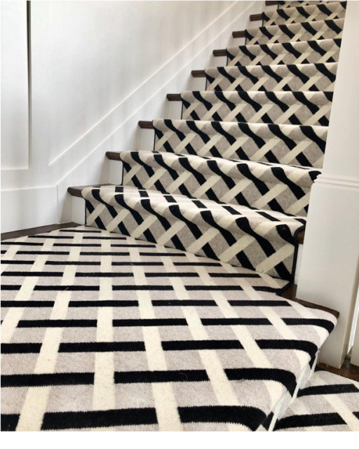 Mariya Trellis Stair Runner Éclectique Escalier Philadelphie