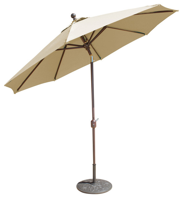 9 Deluxe Auto Tilt Patio Umbrella Black Transitional Outdoor Umbrellas By Galtech